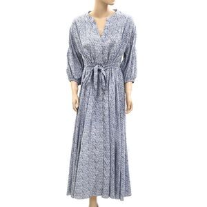Kerri Rosenthal Buttondown Shirt Maxi Dress Printed A Line Resort S NWD 285012